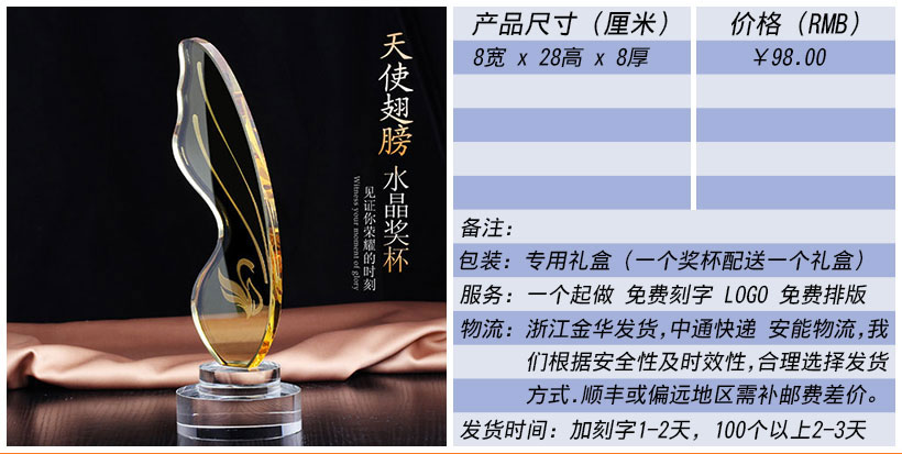 现货金属树脂水晶奖杯奖牌挂牌尺寸价格合集(图10)