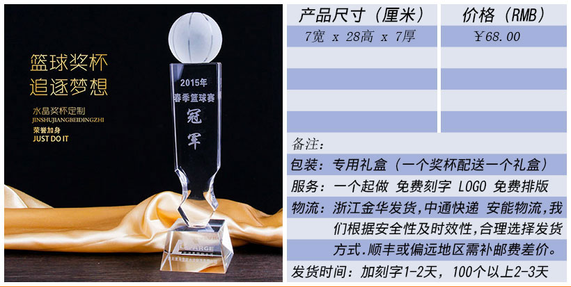 现货金属树脂水晶奖杯奖牌挂牌尺寸价格合集(图57)