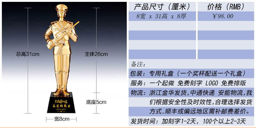 现货金属树脂水晶奖杯奖牌挂牌尺寸价格合集(图79)